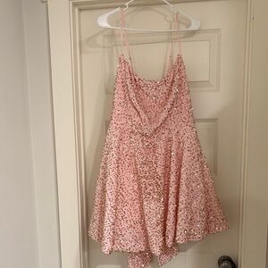 Sparkling Pink Sequin Mini Dress